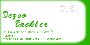 dezso backler business card